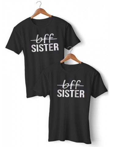 Koszulki Bff sister dla przyjaciółek i sióstr czarne akomu
