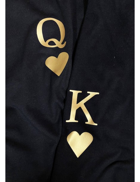 Koszulki dla par KQ złoty nadruk