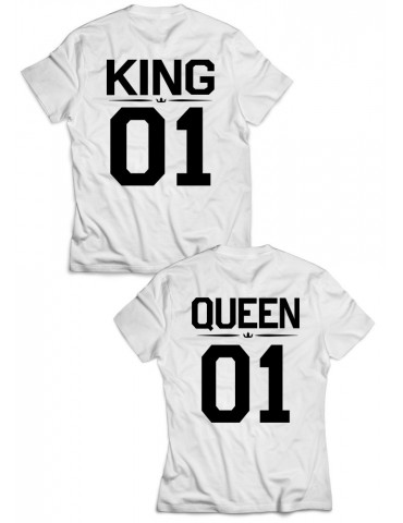 Koszulki Queen 01 King 01 dla par białe