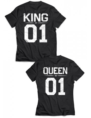 Koszulki dla par Queen 01 King 01 czarne