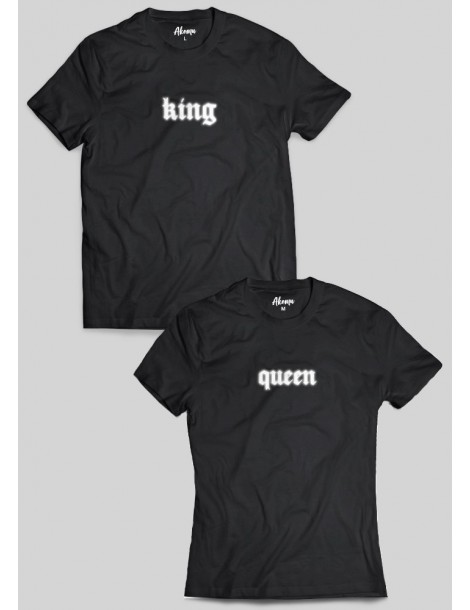 Koszulki dla par King Queen odblaskowy nadruk