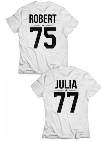 Koszulki dla par /personalizowane/ z własnym nadrukiem białe