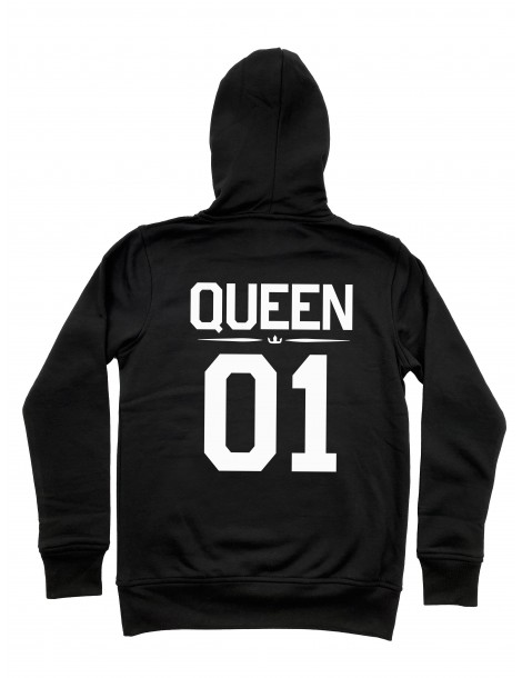 Queen 01 bluza damska z kapturem czarna