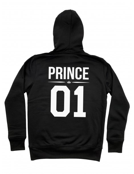 Bluza dla par męska Prince 01 z kapturem czarna