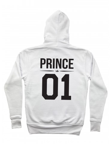 Bluza dla par męska Prince 01 z kapturem biała