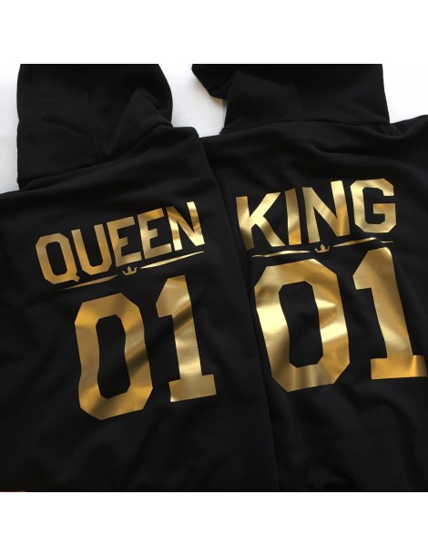 Bluzy dla par King Queen złote nadruki