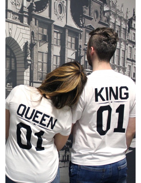 Koszulki dla par Queen 01 King 01 białe
