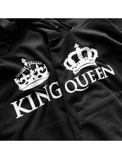 King Queen korony bluzy dla par czarne